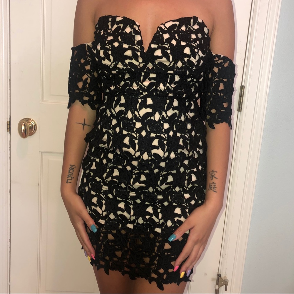 J.O.A. Black lace cocktail dress
